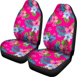 Hot Pink Aloha Hibiscus Pattern Print Universal Fit Car Seat Covers 102422