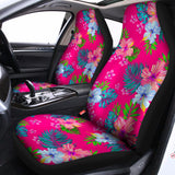 Hot Pink Aloha Hibiscus Pattern Print Universal Fit Car Seat Covers 102422