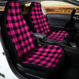 Hot Pink And Black Buffalo Check Print Universal Fit Car Seat Covers 102422