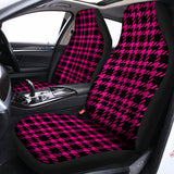 Hot Pink And Black Houndstooth Print Universal Fit Car Seat Covers 102422