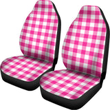 Hot Pink And White Buffalo Check Print Universal Fit Car Seat Covers 102422