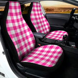 Hot Pink And White Buffalo Check Print Universal Fit Car Seat Covers 102422