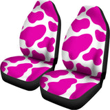 Hot Pink And White Cow Print Universal Fit Car Seat Covers 102422
