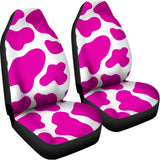 Hot Pink And White Cow Print Universal Fit Car Seat Covers 102422