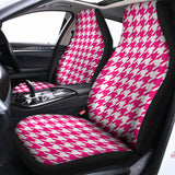 Hot Pink And White Houndstooth Print Universal Fit Car Seat Covers 102422