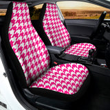 Hot Pink And White Houndstooth Print Universal Fit Car Seat Covers 102422