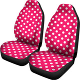 Hot Pink And White Polka Dot Print Universal Fit Car Seat Covers 102422
