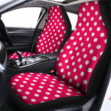 Hot Pink And White Polka Dot Print Universal Fit Car Seat Covers 102422