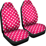 Hot Pink And White Polka Dot Print Universal Fit Car Seat Covers 102422