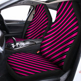 Hot Pink Black And Blue Stripes Print Universal Fit Car Seat Covers 102422