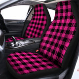 Hot Pink Buffalo Plaid Print Universal Fit Car Seat Covers 102422
