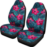 Hot Pink Hibiscus Tropical Pattern Print Universal Fit Car Seat Covers 102422