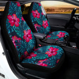 Hot Pink Hibiscus Tropical Pattern Print Universal Fit Car Seat Covers 102422