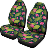 Hot Pink Lotus Pattern Print Universal Fit Car Seat Covers 102422