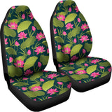 Hot Pink Lotus Pattern Print Universal Fit Car Seat Covers 102422