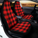 Hot Red Buffalo Plaid Print Universal Fit Car Seat Covers 102422