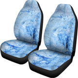 Ice Blue Marble Print Universal Fit Car Seat Covers 102422