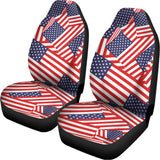 Independence Day USA Flag Pattern Print Universal Fit Car Seat Covers 102422