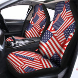 Independence Day USA Flag Pattern Print Universal Fit Car Seat Covers 102422