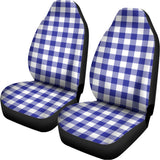 Indigo Blue And White Gingham Print Universal Fit Car Seat Covers 102422