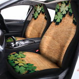 Irish Four Leaf Clovers Wood Print Universal Fit Car Seat Covers 102422