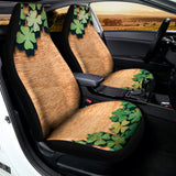 Irish Four Leaf Clovers Wood Print Universal Fit Car Seat Covers 102422