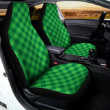 Irish Green Buffalo Plaid Print Universal Fit Car Seat Covers 102422