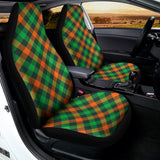 Irish Saint Patrick's Day Plaid Print Universal Fit Car Seat Covers 102422