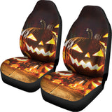 Jack-O'-Lantern Halloween Pumpkin Print Universal Fit Car Seat Covers 102422