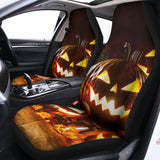 Jack-O'-Lantern Halloween Pumpkin Print Universal Fit Car Seat Covers 102422
