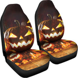 Jack-O'-Lantern Halloween Pumpkin Print Universal Fit Car Seat Covers 102422