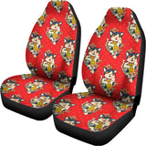 Japanese Cat Maneki Neko Pattern Print Universal Fit Car Seat Covers 102422