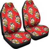 Japanese Cat Maneki Neko Pattern Print Universal Fit Car Seat Covers 102422