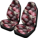 Japanese Cranes And Chrysanthemums Print Universal Fit Car Seat Covers 102422