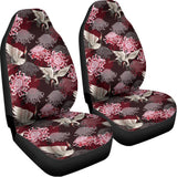 Japanese Cranes And Chrysanthemums Print Universal Fit Car Seat Covers 102422