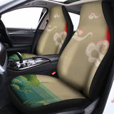 Japanese Cranes At Sunset Print Universal Fit Car Seat Covers 102422