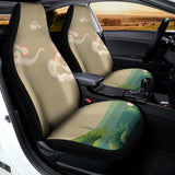 Japanese Cranes At Sunset Print Universal Fit Car Seat Covers 102422