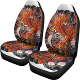 Japanese Dragon And Phoenix Tattoo Print Universal Fit Car Seat Covers 102422