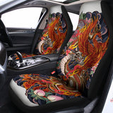 Japanese Dragon And Phoenix Tattoo Print Universal Fit Car Seat Covers 102422