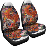 Japanese Dragon And Phoenix Tattoo Print Universal Fit Car Seat Covers 102422
