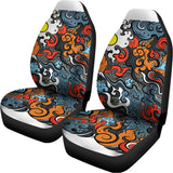 Japanese Elemental Tattoo Print Universal Fit Car Seat Covers 102422