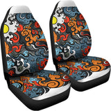Japanese Elemental Tattoo Print Universal Fit Car Seat Covers 102422