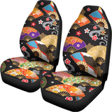 Japanese Hand Fan Pattern Print Universal Fit Car Seat Covers 102422