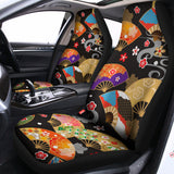 Japanese Hand Fan Pattern Print Universal Fit Car Seat Covers 102422