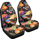 Japanese Hand Fan Pattern Print Universal Fit Car Seat Covers 102422