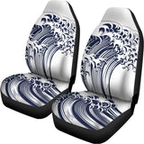 Japanese Kanagawa Wave Print Universal Fit Car Seat Covers 102422