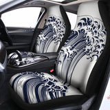 Japanese Kanagawa Wave Print Universal Fit Car Seat Covers 102422
