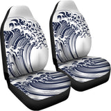 Japanese Kanagawa Wave Print Universal Fit Car Seat Covers 102422