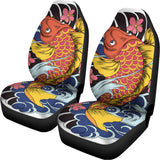 Japanese Koi And Flower Tattoo Print Universal Fit Car Seat Covers 102422