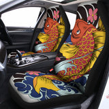 Japanese Koi And Flower Tattoo Print Universal Fit Car Seat Covers 102422